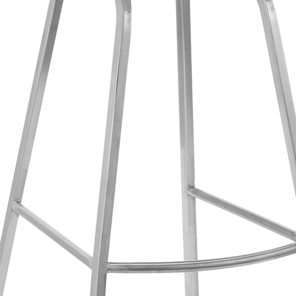 Bar Height Bar Chair - White / Silver