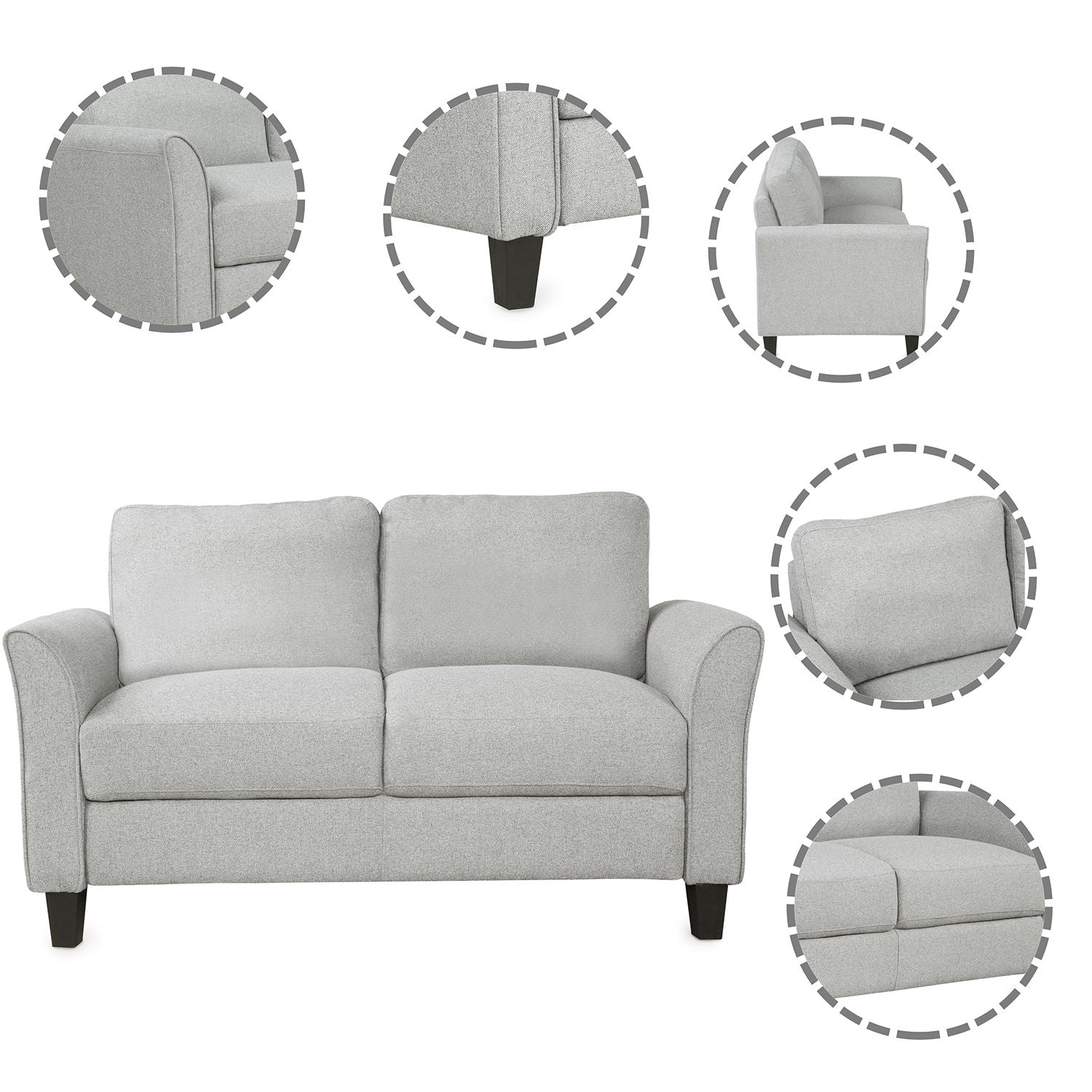 Living Room Furniture Armrest Single Sofa And Loveseat Sofa