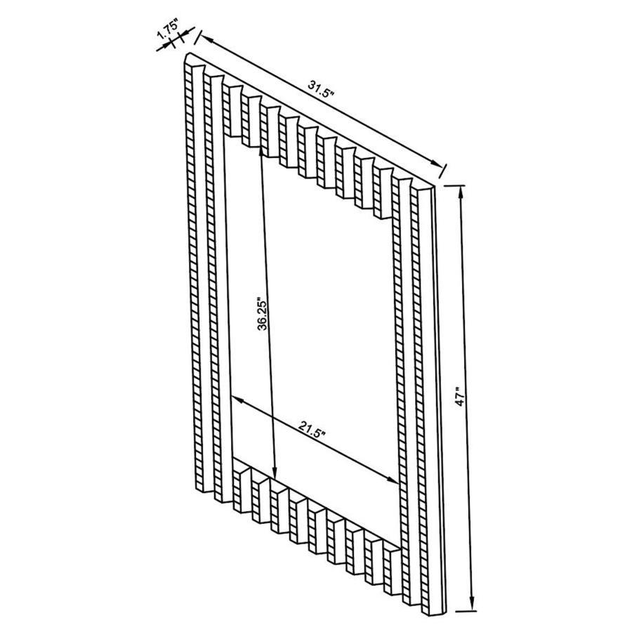 Aideen - Acrylic Crystal Wall Mirror - Silver