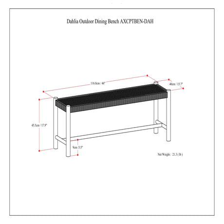Dahlia - Outdoor Indoor Contemporary Bench - view 7