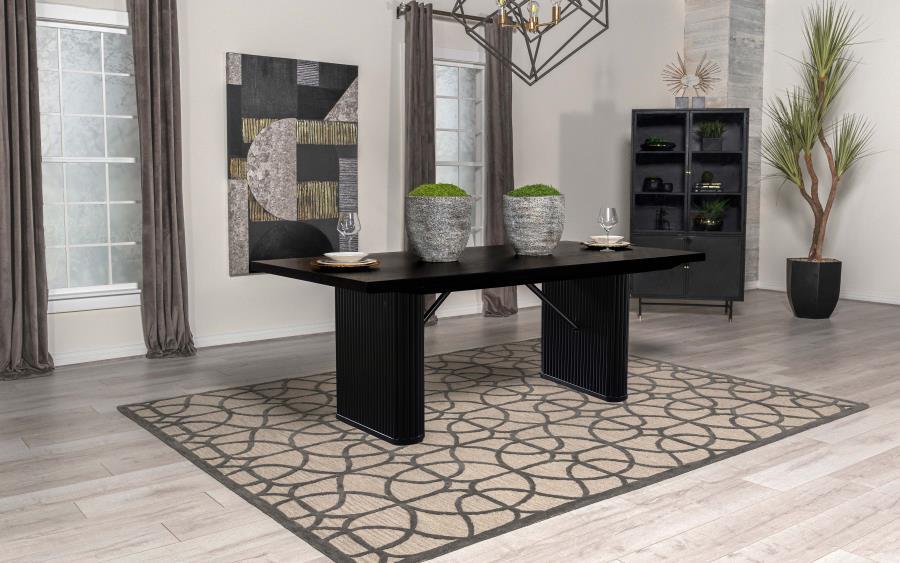 Catherine - Rectangular Wood Dining Table - Black by Coaster Fine Furniture | Bel Furniture