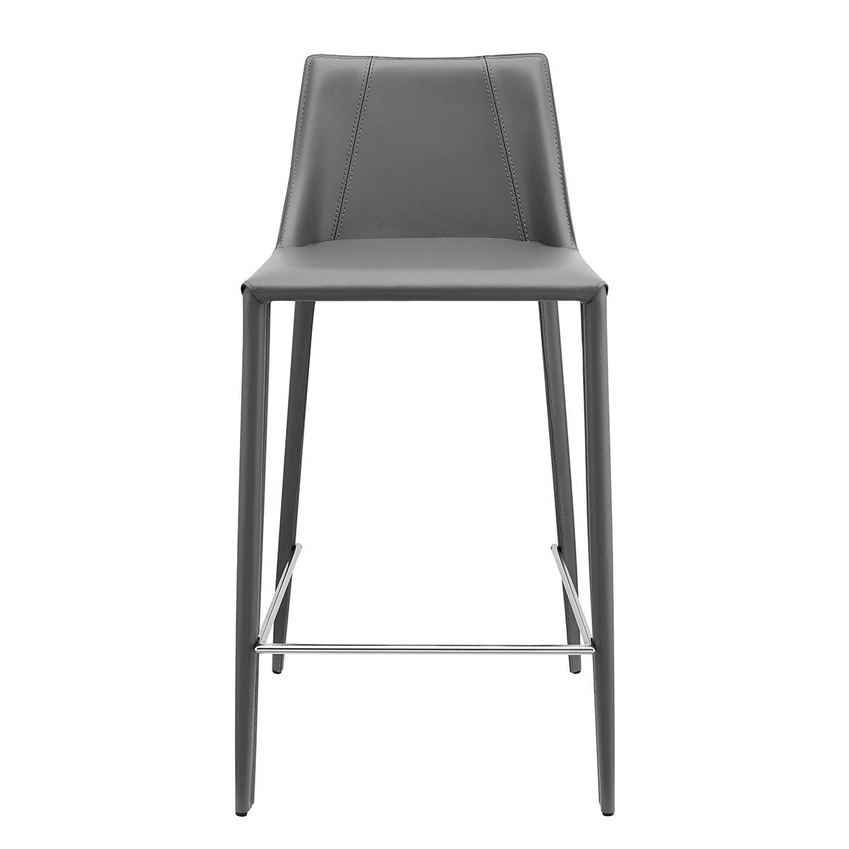 Steel Low Back Counter Height Bar Chair - Gray