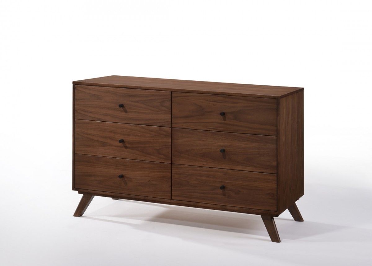 Six Drawer, Double Dresser - Walnut