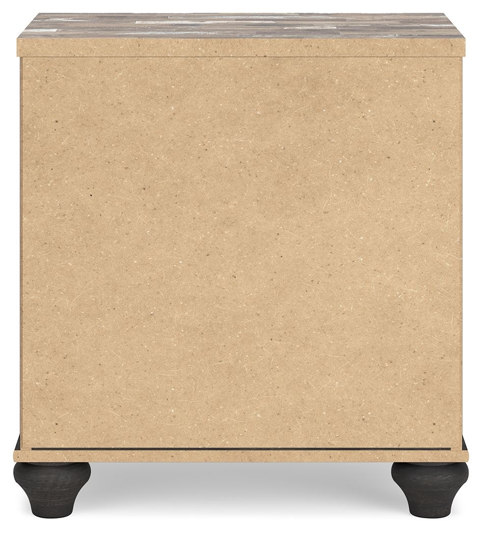 Nanforth - Two-tone - Two Drawer Night Stand