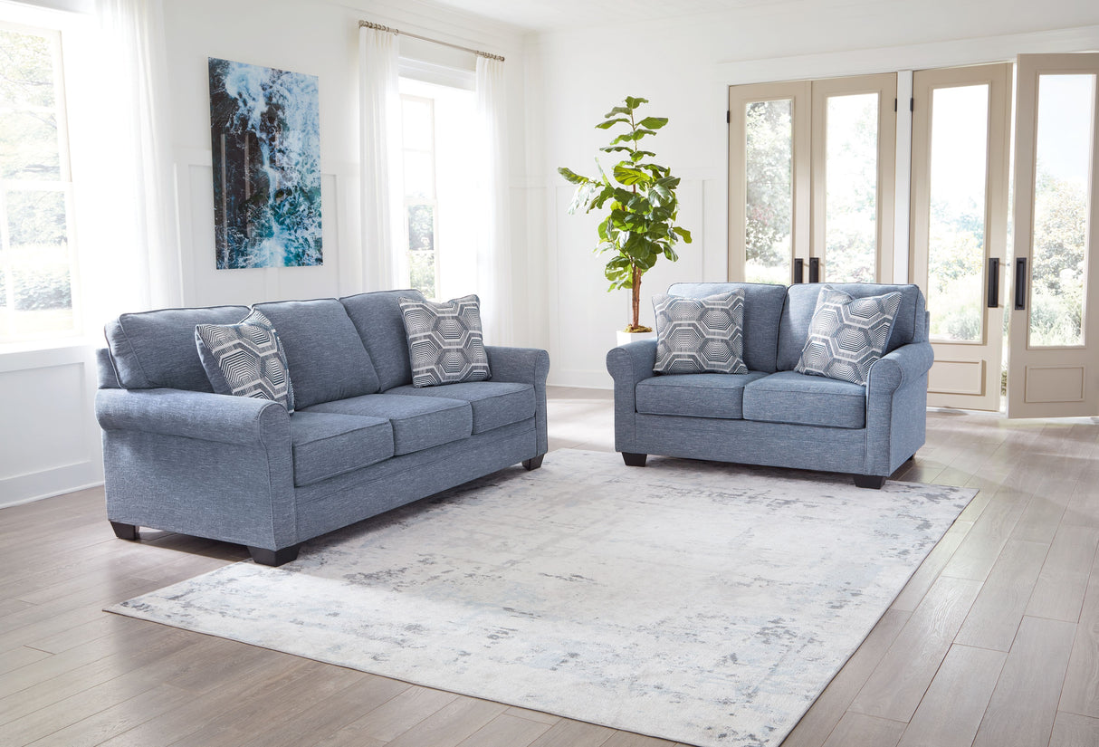 Carissa Manor - Living Room Set Light Blue 2 Pc. Sofa, Loveseat by Benchcraft® | Bel Furniture