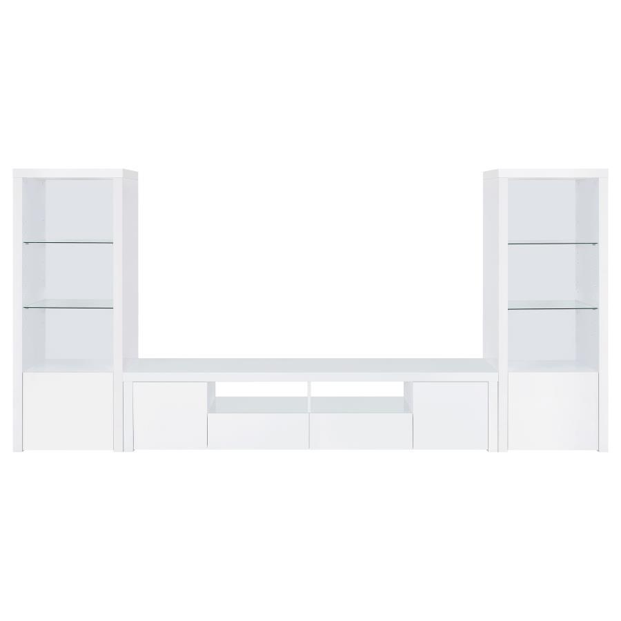 Jude - 2 Door Engineered Wood TV Stand - High Gloss White