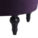 Dawn - Tufted Round Ottoman Nailhead Accents - Purple by Jennifer Taylor Home | Bel Furniture