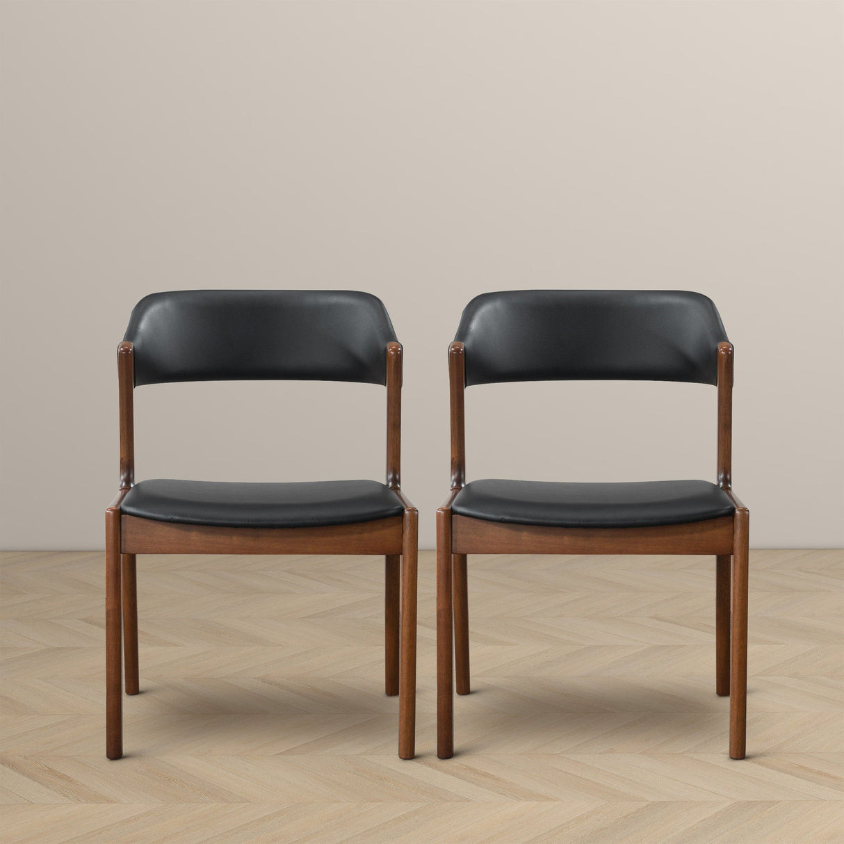 Enzo - Dining Chair (Set of 2) - Black / Brown by Ashcroft Furniture | Bel Furniture