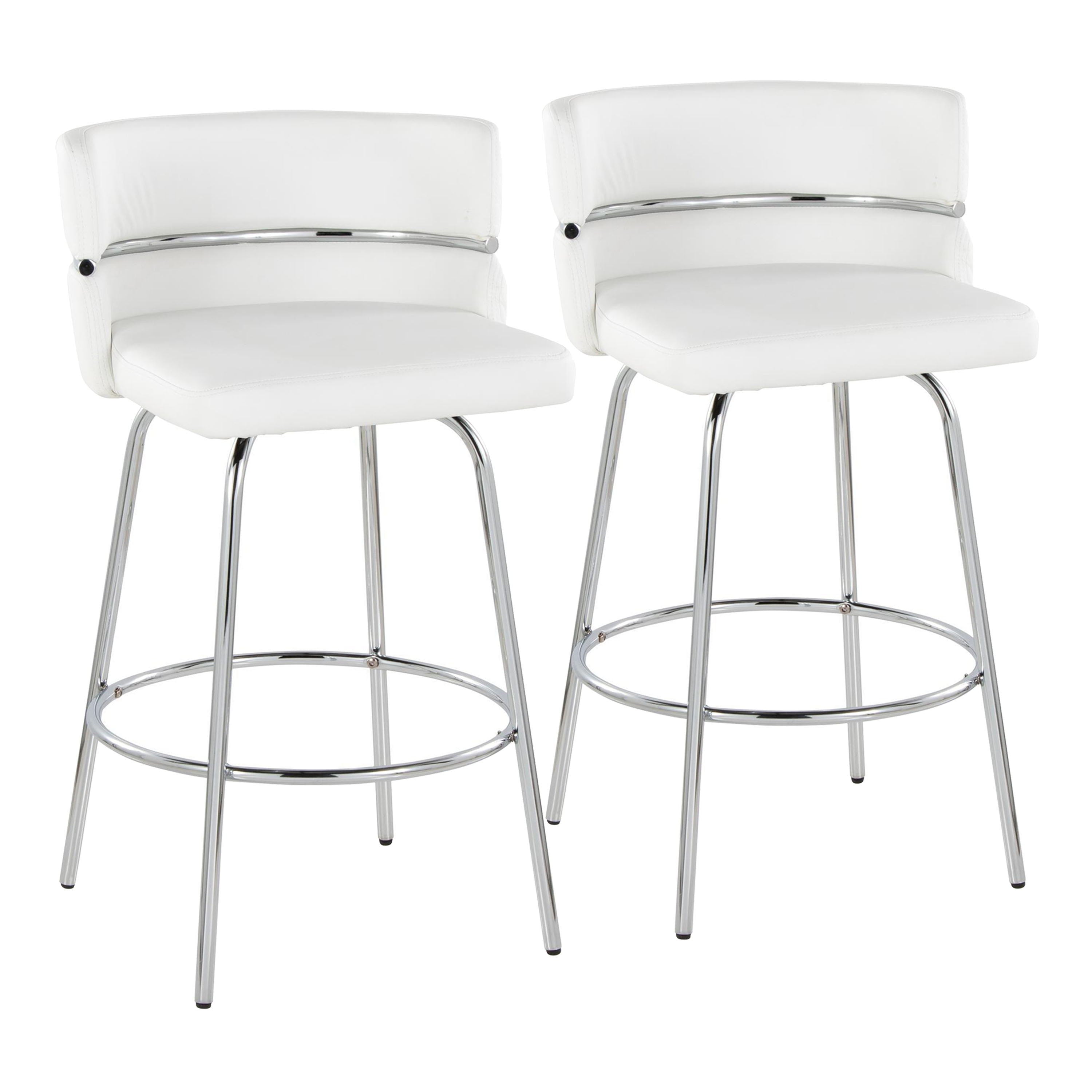 Cinch - Contemporary Fixed Height Counter Stool With Swivel With Round Footrest (Set of 2)