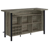 Bellemore - Freestanding Home Bar Wine Cabinet - Gray Driftwood by CoasterEssence | Bel Furniture