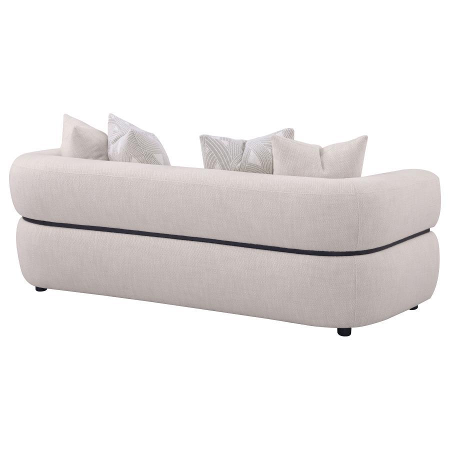 Jeanette - 84" Fabric Upholstered Round Arm Sofa - Beige