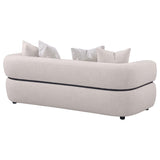 Jeanette - 84" Fabric Upholstered Round Arm Sofa - Beige
