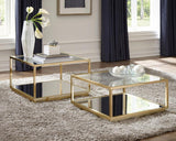 Renee - 2 Piece Square Coffee Table Set - Rose Brass by CoasterElevations | Bel Furniture