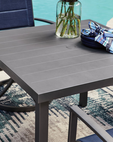 Rocky Creek - Square Dining Table With Umbrella Option - Gray - view 4