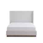 Hosford - Minimalist Upholstered Wingback Bed With Wood Base Platform