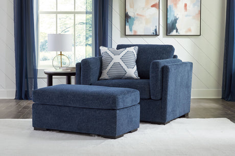 Evansley - Living Room Set Blue 2 Pc. Chair And A Half, Ottoman by Benchcraft® | Bel Furniture