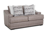 Taupe Gray Transitional 2 Piece Sofa and Loveseat Set with Flared Arms & Reversible Cushions