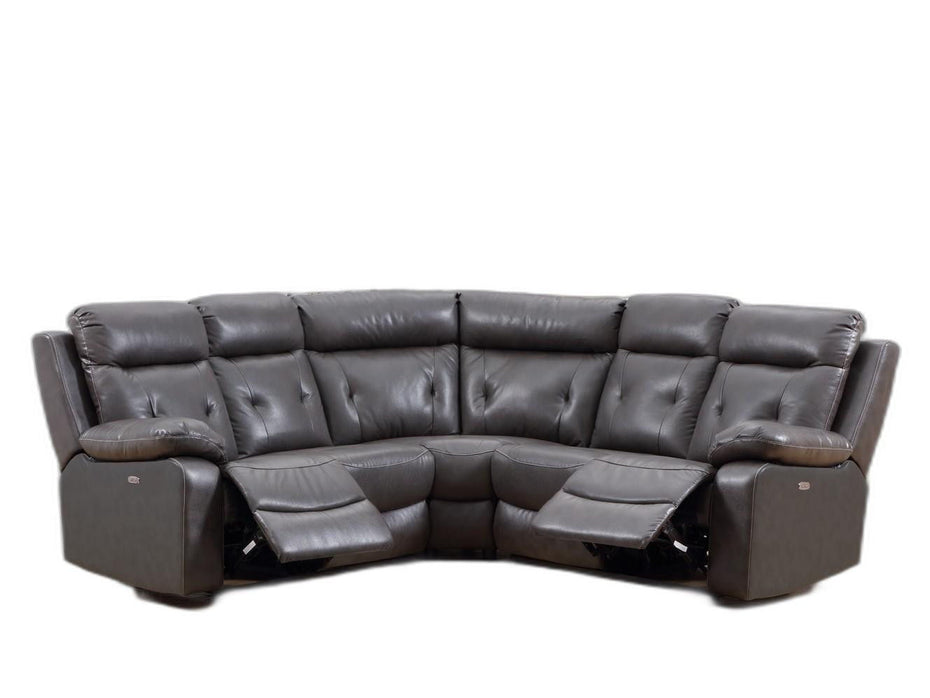 Polyester Blend Power Reclining U Shaped Three Piece Corner Sectional - Dark Gray