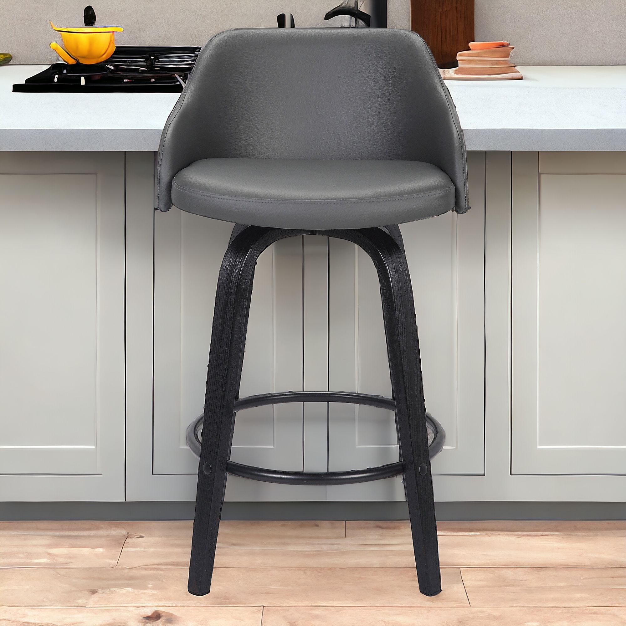 39" Swivel Low Back, Bar Height Bar Chair - Gray