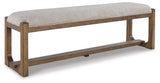 Cabalynn - Oatmeal / Light Brown - Large Uph Dining Room Bench by Signature Design by Ashley® | Bel Furniture