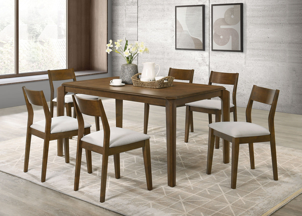 Almonte - Rectangular Dining Set Dark Brown 7 Pc. Table, 6 Chairs by Coaster Fine Furniture | Bel Furniture