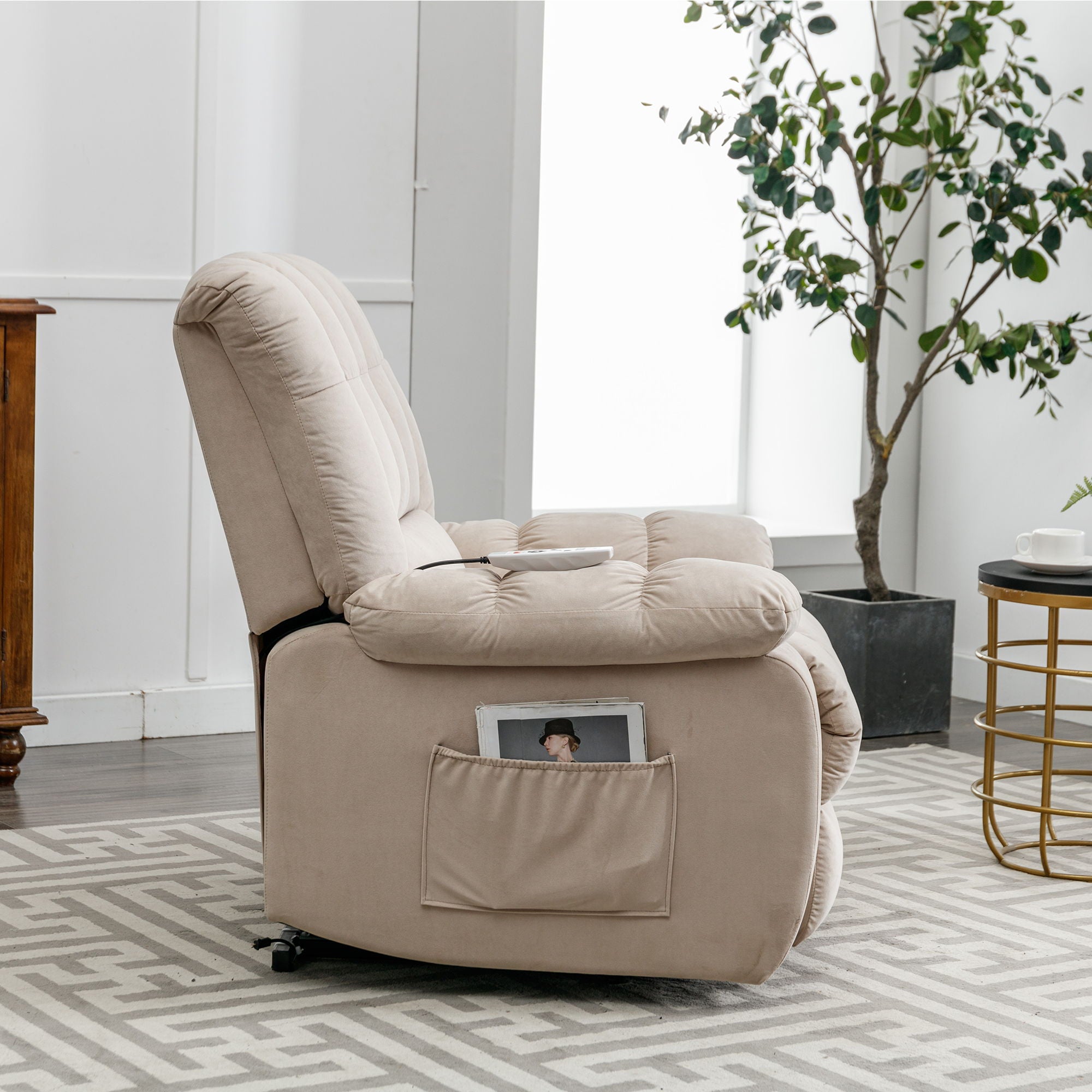 Massage Recliner Chair Electric Power Lift Recliner Chairs With Heat, Vibration, Side Pocket For Living Room Bedroom