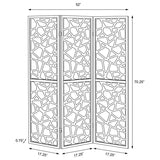 Nailan - 3-Panel Room Divider Folding Screen Open Mosaic - Black
