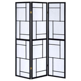 Damis - 3-Panel Room Divider Folding Shoji Screen - Black