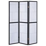 Damis - 3-Panel Room Divider Folding Shoji Screen - Black