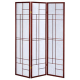 Katerina - 3-Panel Room Divider Folding Shoji Screen - Cherry