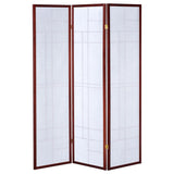 Katerina - 3-Panel Room Divider Folding Shoji Screen - Cherry