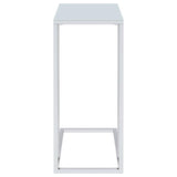 Stella - Glass Top C-Shaped Sofa Side Table - Chrome