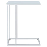 Stella - Glass Top C-Shaped Sofa Side Table - Chrome