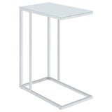 Stella - Glass Top C-Shaped Sofa Side Table - Chrome