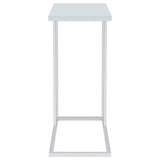 Stella - Glass Top C-Shaped Sofa Side Table - Chrome