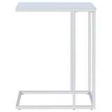 Stella - Glass Top C-Shaped Sofa Side Table - Chrome