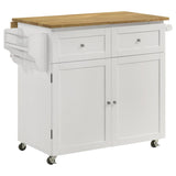 Jalen - 3 Door Mobile Kitchen Cart - Natural Brown And White