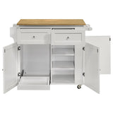 Jalen - 3 Door Mobile Kitchen Cart - Natural Brown And White