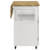 Jalen - 3 Door Mobile Kitchen Cart - Natural Brown And White