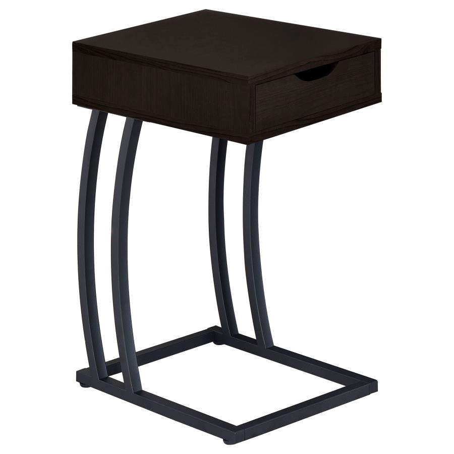 Troy 1-Drawer C-Shaped Side Table Power Outlet