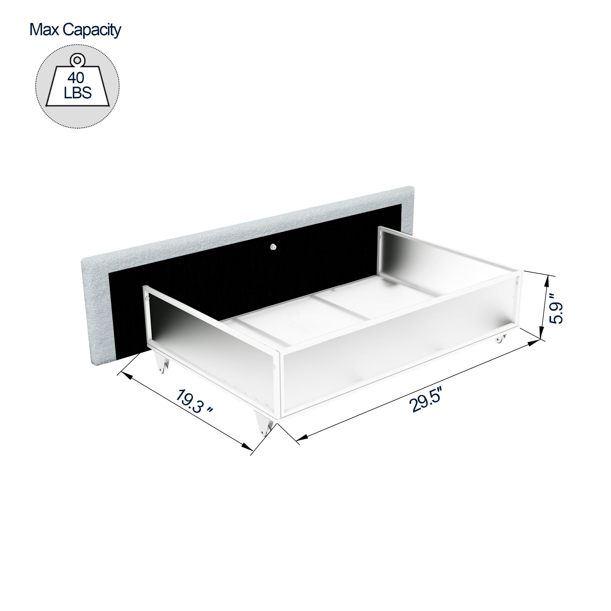 Anda - Boucle Upholstered Platform Bed With Patented Drawers Storage - Ivory