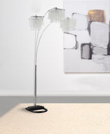 Miriam - Hanging Crystal Arc Floor Lamp - Chrome