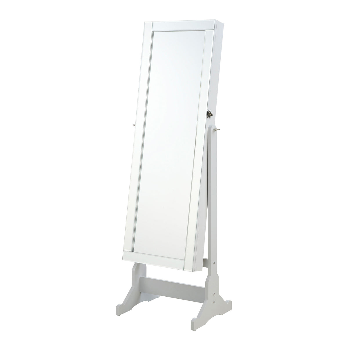 Yvonne - Cheval Mirror With Jewelry Storage - Dove Gray