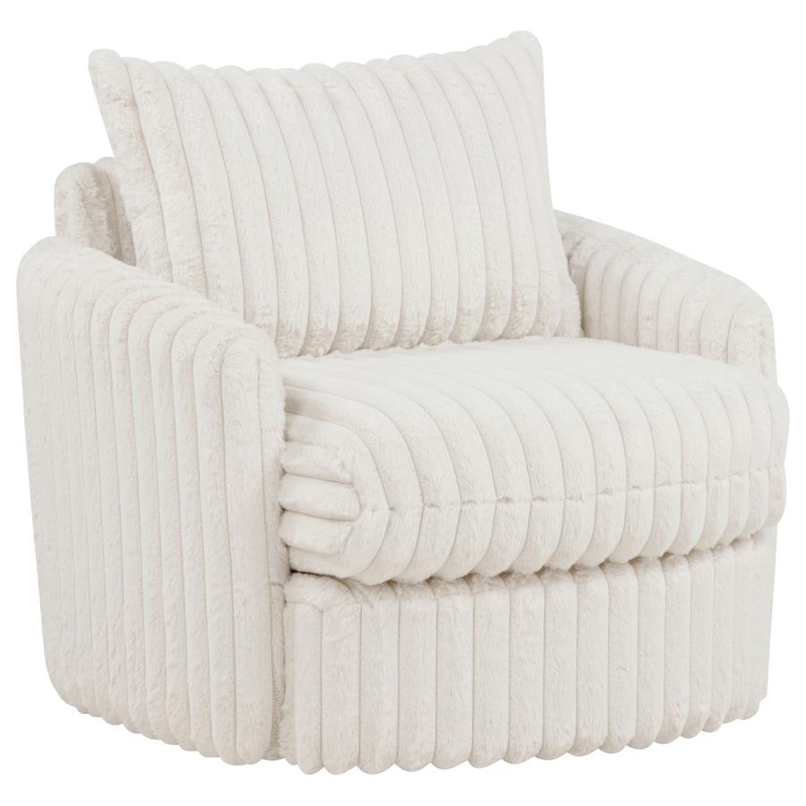 Sarco - Corduroy Upholstered Swivel Accent Arm Chair