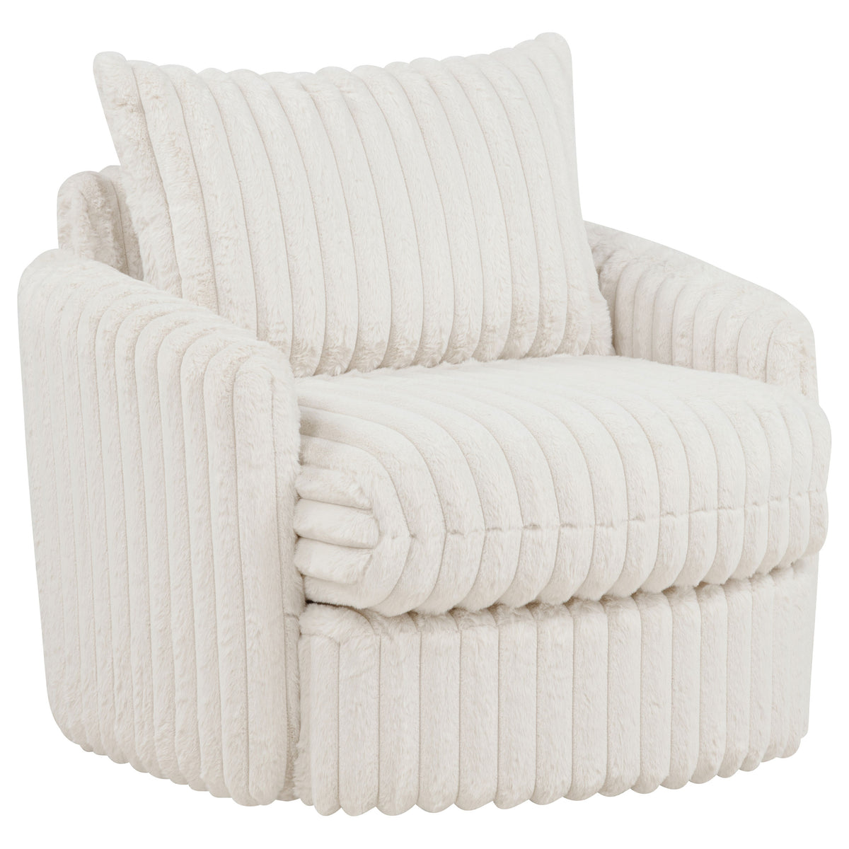 Sarco - Corduroy Upholstered Swivel Accent Arm Chair