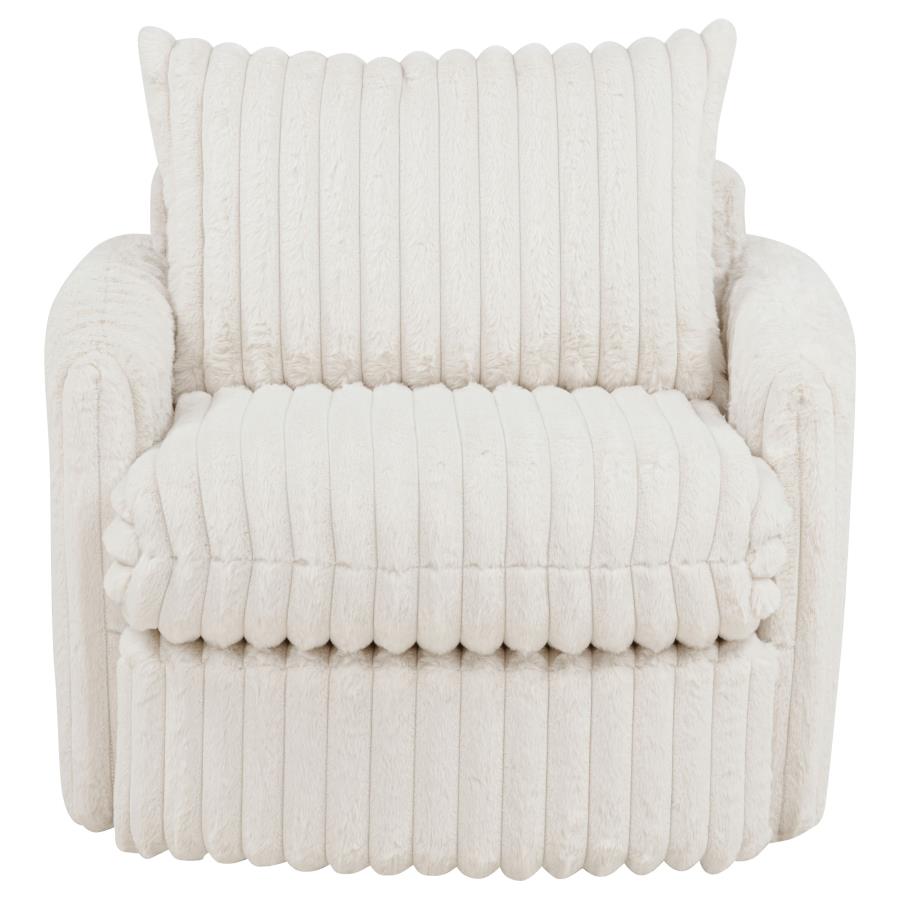 Sarco - Corduroy Upholstered Swivel Accent Arm Chair