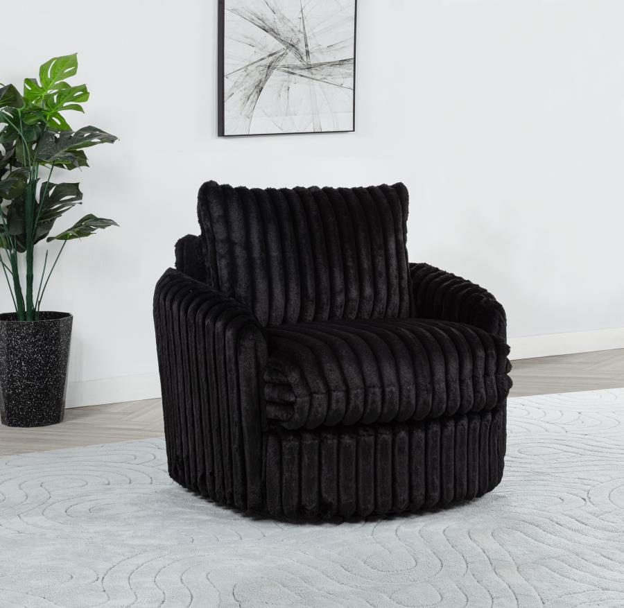 Sarco - Corduroy Upholstered Swivel Accent Arm Chair