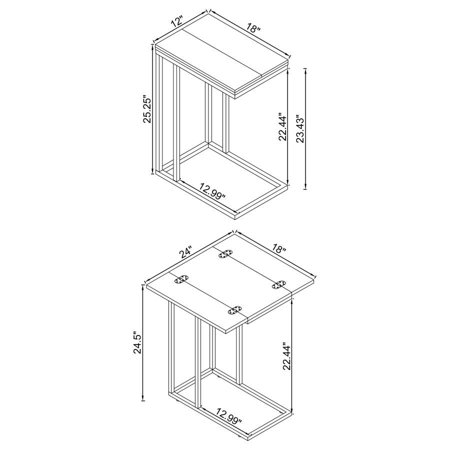 Pedro - Expandable C-Shaped Sofa Side Table