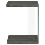 Colby - Engineered Wood C-Shaped Side Table - Weathered Gray
