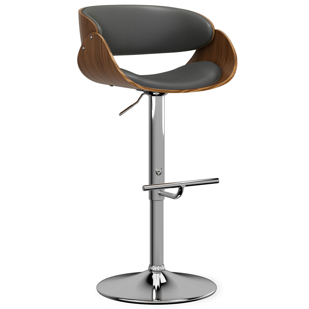 Amery - Mid Century Modern Adjustable Swivel Bar Stool Dark Gray by Simpli-Home | Bel Furniture